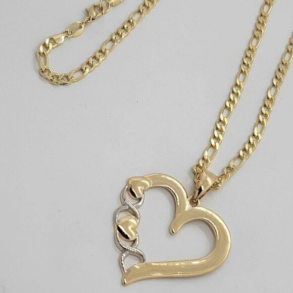 Brazilian 18k Gold Filled HEART Necklace - Picture 1 of 5